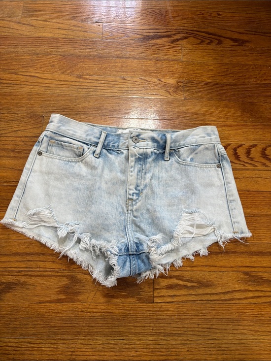 Abercrombie & Fitch Pants - Abercrombie & Fitch Light Blue Distressed Denim Shorts